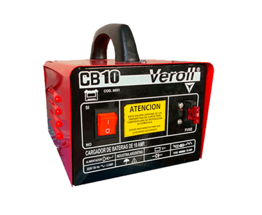 Cargador de baterías 10 amp. 12V.